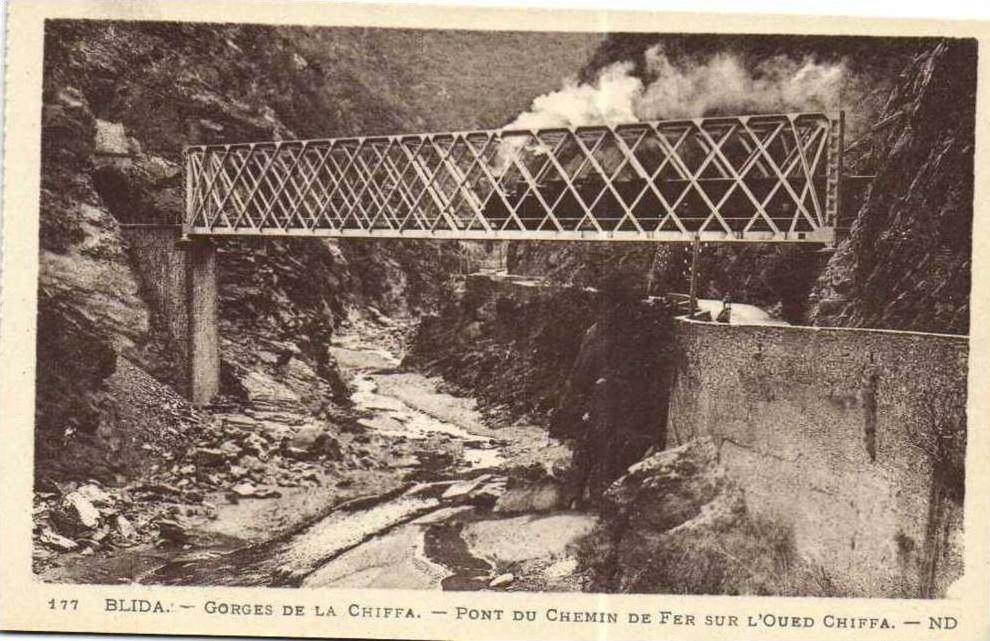 BLIDA  Gorges de la Chiffa Pont du Chemin de Fer sur l'Oued Chiffa   Recto verso