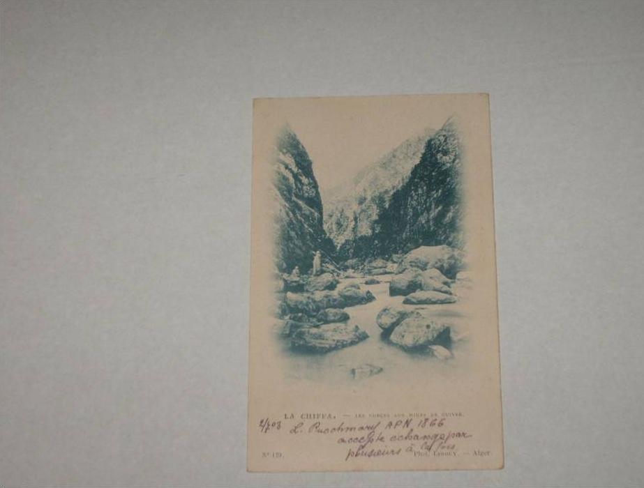 CPA POSTCARD AFRIQUE ALGERIE env BLIDA 1903 LA CHIFFA LES GORGES AUX MINES DE CUIVRE
