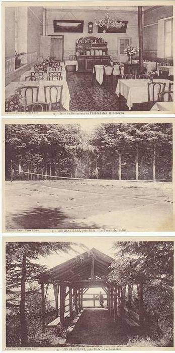 Lot de 3 CPA de BLIDA (Algérie) – L´Hôtel des Glacières  Restaurant, Tennis, Belvédère. Etbts Photo Albert, Alger.