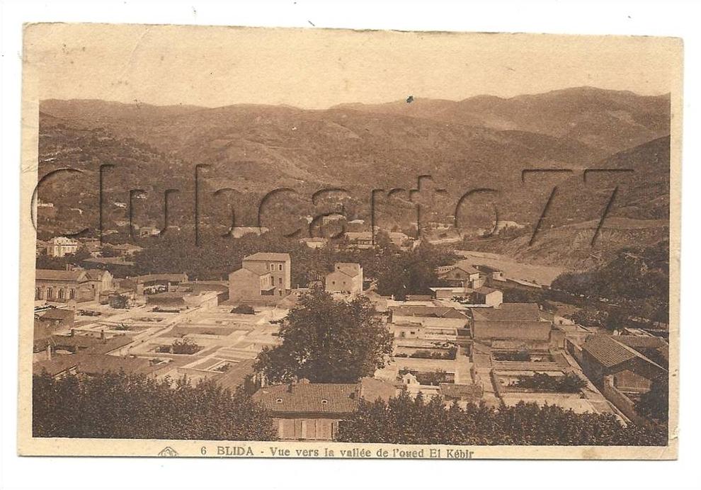 Blida (Algérie)  Vue vers la vallée de l'Oued El Kébir en 1929 (animé).