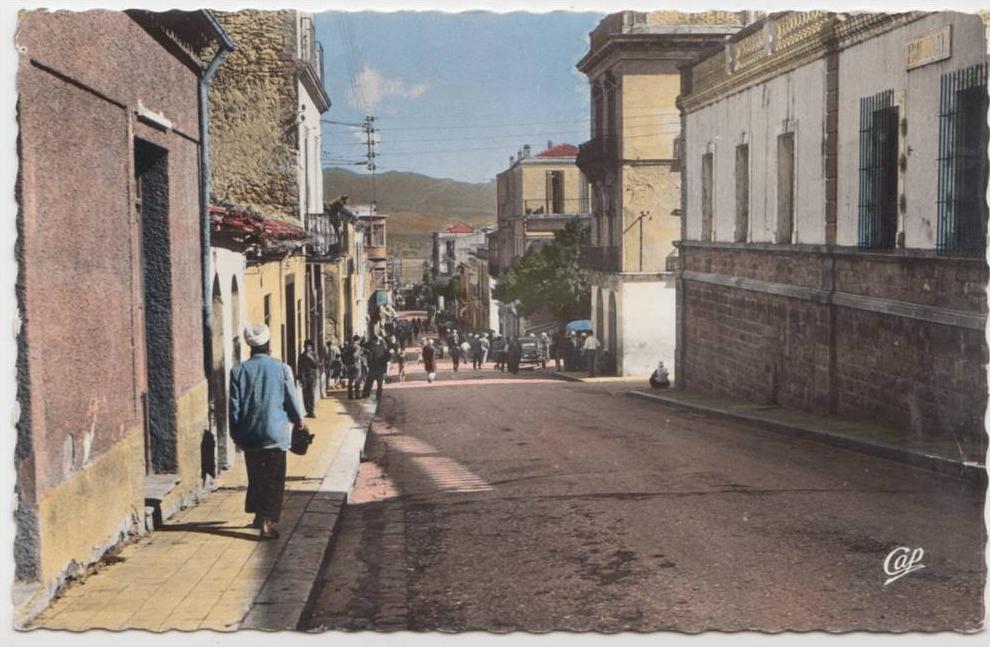 cpsm photo couleur Algerie Guelma Rue Saint Louis et le Tribunal