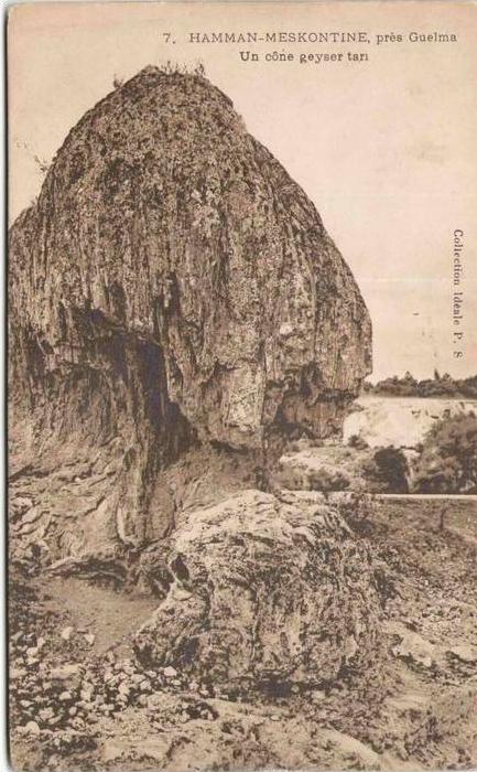 HAMMAN-MESKONTINE , prés Guelma - Un cône geyser tari