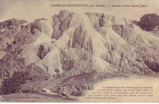 ALGERIE - HAMMAM MESKOUTINE - près GUELMA - (animé) cascade d´eau chaude - cyprien nataf - d4 770