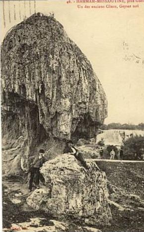 cpa-Algerie-Hammam-Meskou   tine,près  Guelma-un des anciens Cônes,Geyser tari(animée)