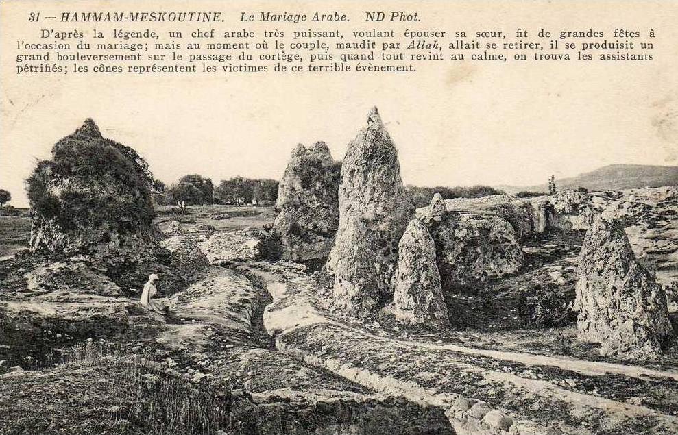 CPA - HAMMAM-MESKOUTINE - Le Mariage Arabe - légende liée au site