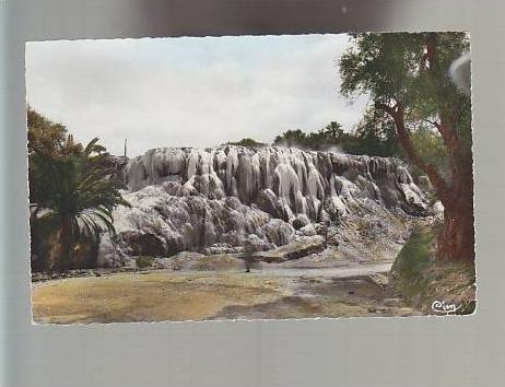 cpsm, environs de   Guelma , Hamman Meskoutine  , les curieuses chutes  d'eau chaude   , non  voyagé