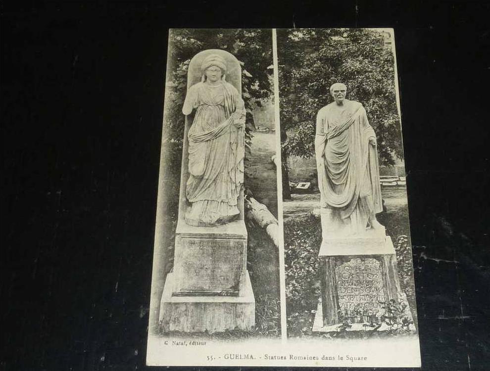 GUELMA - STATUES ROMAINES DANS LE SQUARE - AFRIQUE ALGERIE