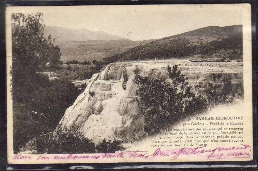 Hammam-Meskoutine près Guelma - Profil de la Cascade  1905