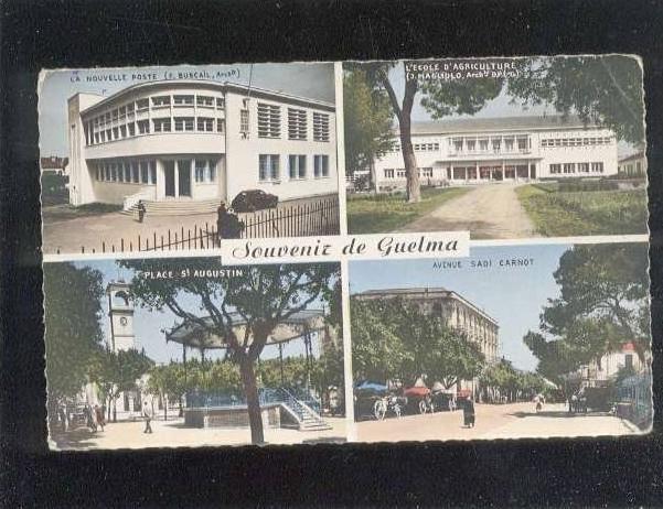 souvenir de guelma multivue édit.cap n° 1531  poste école ...belle cpsm