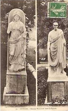 55. GUELMA. STATUES ROMAINES DANS LE SQUARE.  / CYPRIEN NATAF EDITEUR..