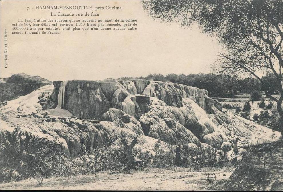 Algerie --- Hammam - Meskoutine , pres Guelma --- la Cascade vue de face