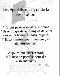 les six martyrs sportifs  avec leur C.V