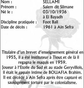 c.v des six martyrs sportifs