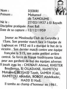 c.v des six martyrs sportifs