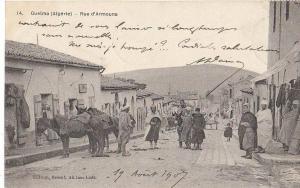 CPA ALGERIE CONSTANTINE GUELMA Rue d´ Armouna Belle Animation 1907