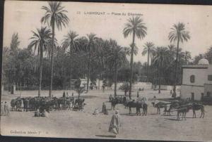 CPA Algérie 23 Laghouat - Place du chameau ,animée écrite NORD AFRIQUE ALGERIA