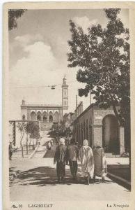 cpa bon etat , laghouat , la mosquée , carte rare en bistre