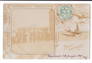 LAGHOUAT CARTE PHOTO 1907 MILITAIRE PLIURES COIN BAS GAUCHE