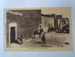 Algérie  Laghouat  Rue du Chetett  animé, mulets   voy 1929 (IMG185)