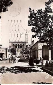 CP Laghouat La Mosquée des quatre Chemins de l' Hôtel Saharien Algérie Cachet Bataillon d' Infanterie 205 Vaguemestre