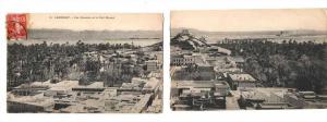 Laghouat Carte DOUBLE mais separé en 2 morceaux Vue generale et Fort Morand ecrite en 1911