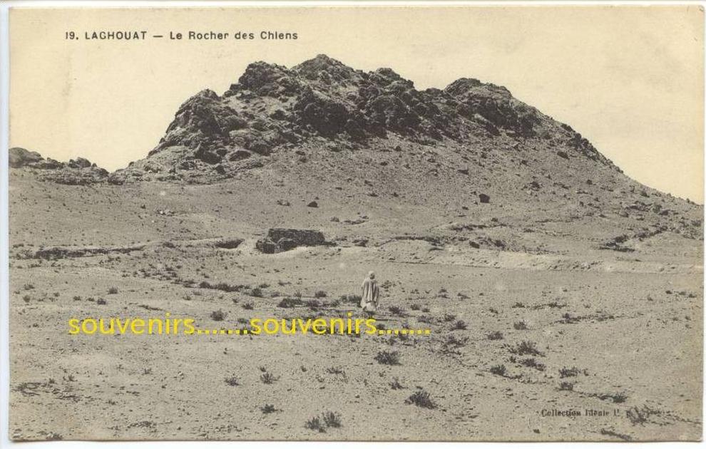 CPA  ALGERIE  LAGHOUAT le rocher des chiens       - (scan recto-verso)