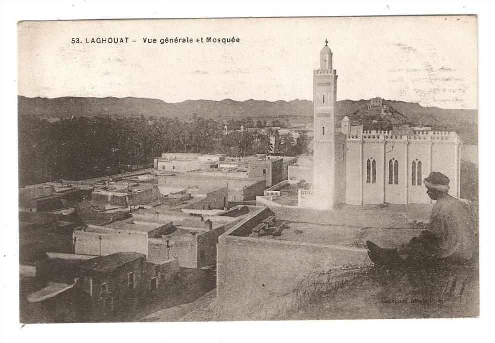 CPA - Algérie -Laghouat - Vue générale sur la Mosquée  - carte écrite et signée Jean Mélia ( écrivain )