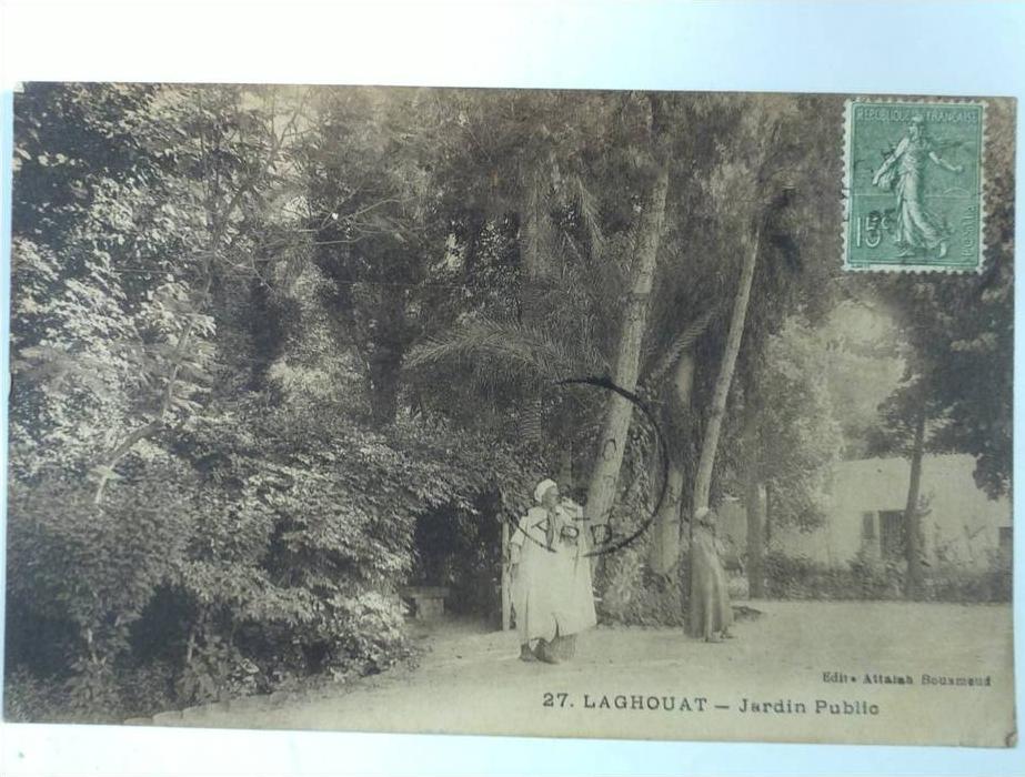 Algérie Laghouat Jardin Public animé voy 1923 (IMG141)