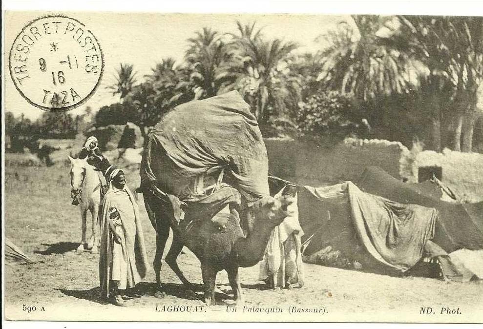 Algérie -  LAGHOUAT - UN PALANQUIN (BASSOUR) belle animation - voyagé en 1916 - N.D. PHOTO