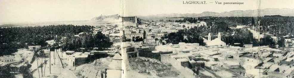 AFRIQUE- ALGERIE -  LAGHOUAT - VUE PANORAMIQUE - TRES RARE VUE EN 5 CARTES