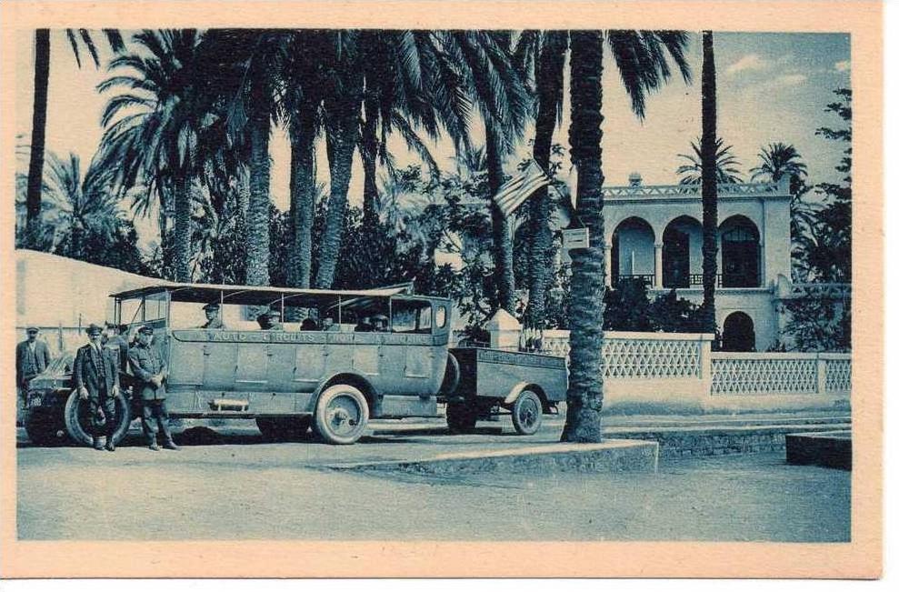 LAGHOUAT  -  HÔTEL TRANSATLANTIQUE  -  TRANSPORT AUTO CIRCUITS NORD AFRICAINS  -  SUPERBE CARTE