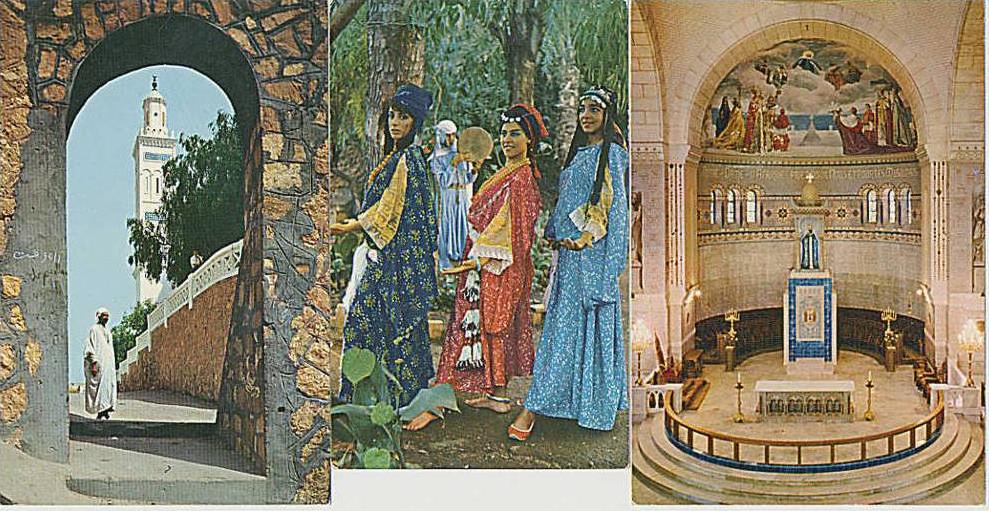 3 CP MODERNES ,  1 LAGHOUAT Mosquée, 1 ALGER ND D Afrique, 1 FOLKLORIQUE