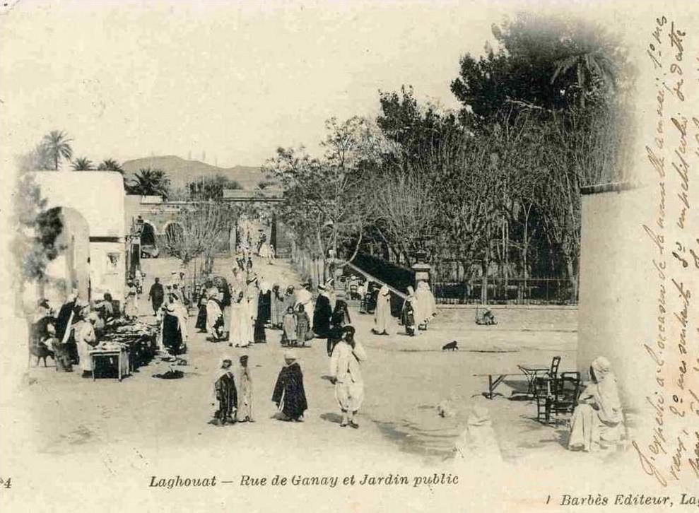 ALGERIE  - DZ-A31  - LAGHOUAT  -  RUE DE GANAY ET JARDIN PUBLIC