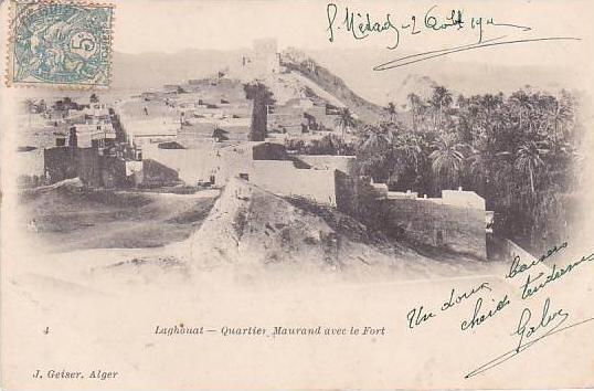 ALGERIE.LAGHOUAT.QUARTIER MAURAND AVEC LE FORT