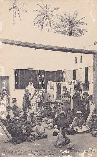 ALGERIE.LAGHOUAT.DISPENSA IRE DES SOEURS BLANCHES OUVROIR INDIGENE DE TAPIS......cp abime voir scan