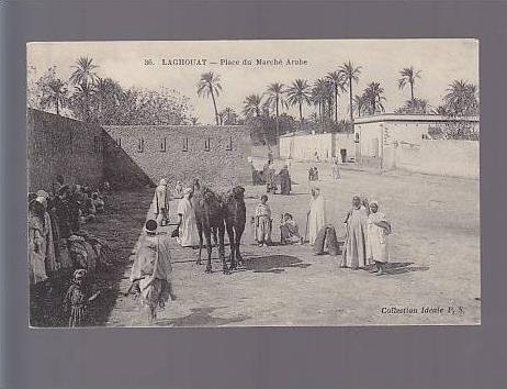 cpa, Laghouat , place du marché arabe , non voyagé