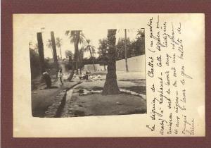 ALGERIE - LAGHOUAT - SUPERBE CARTE PHOTO - LA SEGUIA DU CHETTET - CLICHE 1900 - BEAU PLAN ANIME