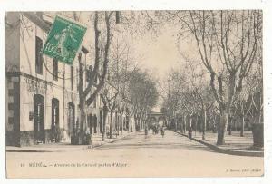 MEDEA ALGERIE AVENUE DE LA GARE ET PORTES D ALGER CPA BON ETAT