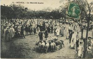 1642 - Algérie -   Village de  MEDEA    LE MARCHE  ARABE  ..1912