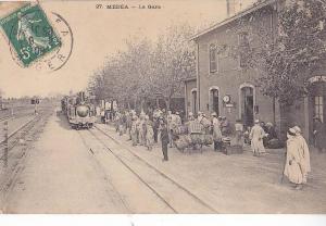 MEDEA / LA GARE / ARRIVEE DU TRAIN / RARE ET TRES JOLIE CARTE