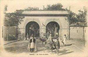 CPA   ALGERIE  Médea  1906   Porte de Bilda  âne  animée  Collection idéale P. S . n° 285