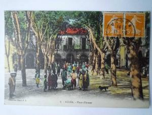 ALGERIE   MEDEA    Place d'Armes  -  Carte colorisée très animée.  XXX