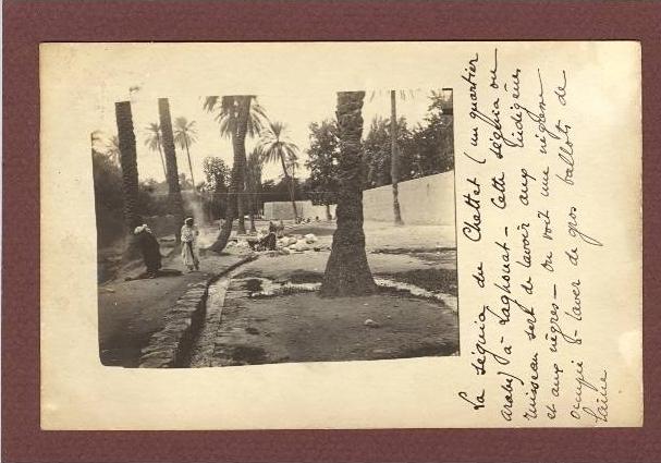 ALGERIE - LAGHOUAT - SUPERBE CARTE PHOTO - LA SEGUIA DU CHETTET - CLICHE 1900 - BEAU PLAN ANIME