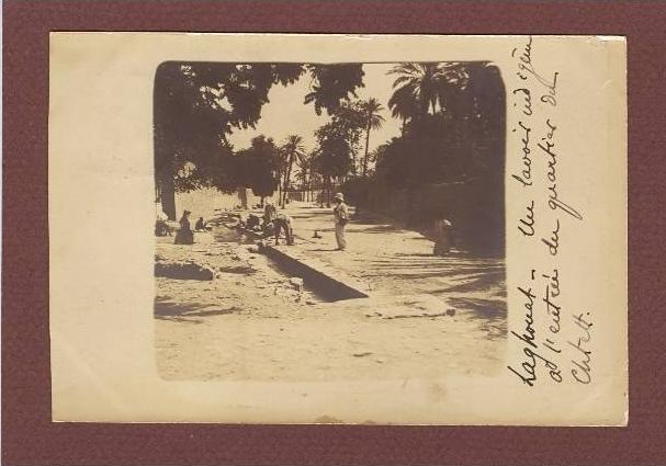 ALGERIE - LAGHOUAT - SUPERBE CARTE PHOTO - LAVOIR INDIGENE QUARTIER DE CHETTET - CLICHE 1900 - BEAU PLAN ANIME