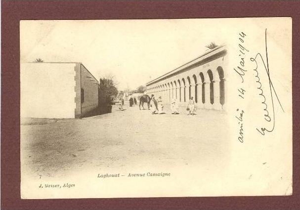 ALGERIE - LAGHOUAT - AVENUE CASSAIGNE - CLICHE 1900 - BEAU PLAN ANIME
