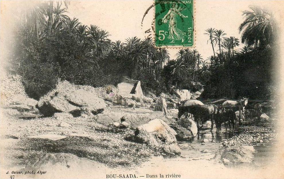 Algérie  (M'Sila) BOU-SAADA, dans la rivière  (animation- Editions Geiser phot.Alger n°47)   *PRIX FIXE