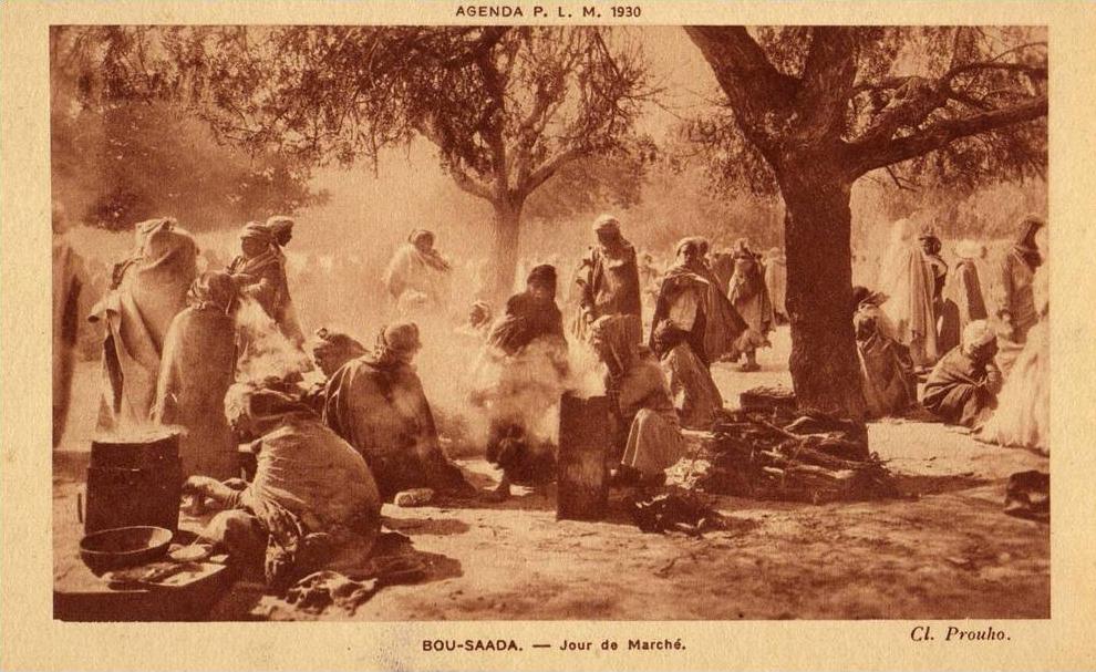 BOU-SAADA // Jour de marché // [scans R° et V°] Belle carte de BOU SAADA