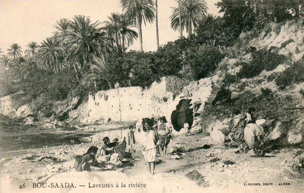 Afrique-Algérie (M´Sila) BOU-SAADA- Laveuses à la riviére ( année 1921  - Editions J.Geiser Alger n° 46.)   *PRIX FIXE