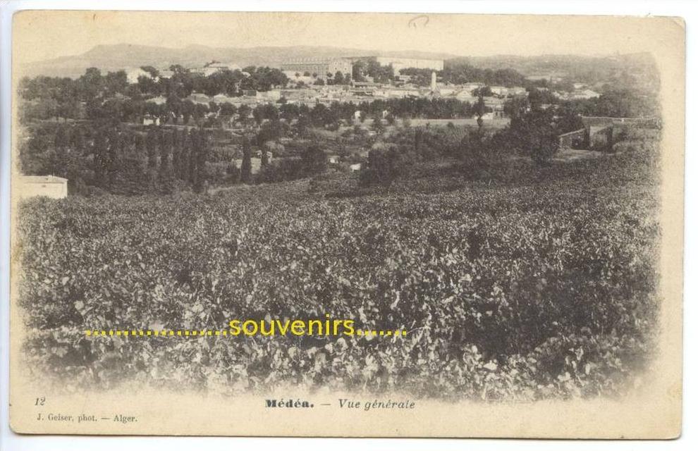 CPA   ALGERIE  MEDEA  vue generale  , Geiser , 1923- ** prix nets **