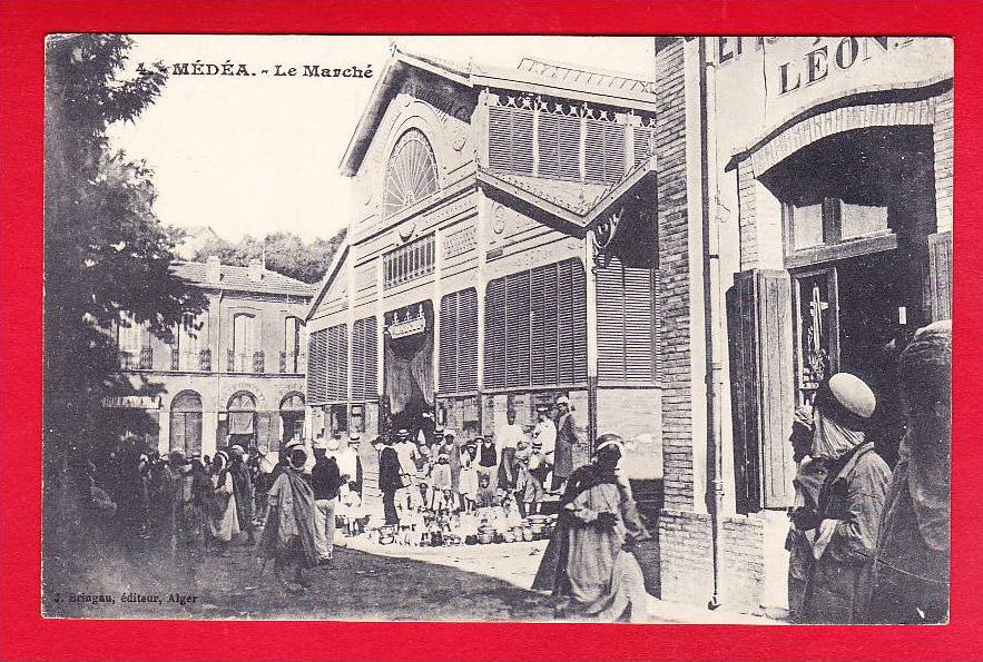 E-Algerie-253P210  MEDEA, le marché, belle animation, cpa BE